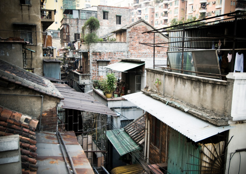 Housing in a poor state of repair in Guangzhou, China.