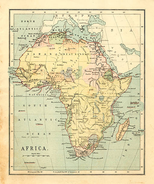 Mid-Victorian map of Africa  topography photos stock pictures, royalty-free photos & images