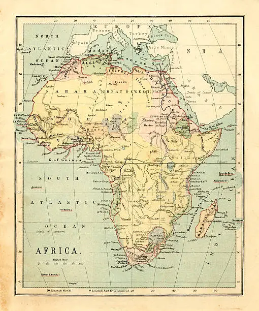 Photo of Mid-Victorian map of Africa