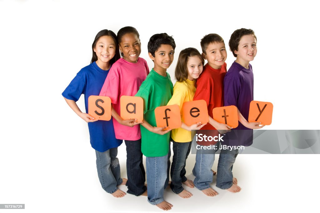 Glowing Neon Safety Sign  Safety Stock Photo