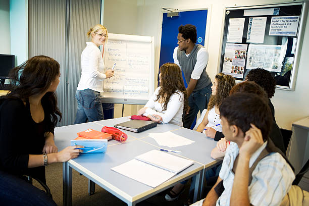 istock further education: contemporary classroom scene with diverse pupils and teacher 157316753