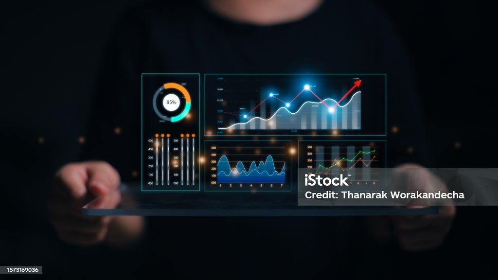 Data Analyst Working On Business Analytics Dashboard With Charts ...