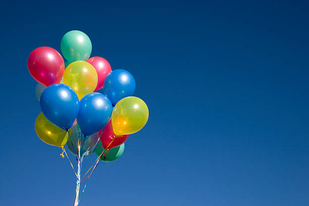 ballons on blue (XXL) stock photo