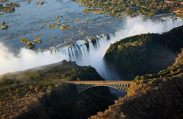 istock Panoramic view of Victoria Falls and the old bridge 157317182