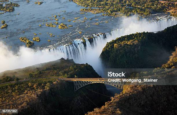 Panoramic View Of Victoria Falls And The Old Bridge Stock Photo - Download Image Now