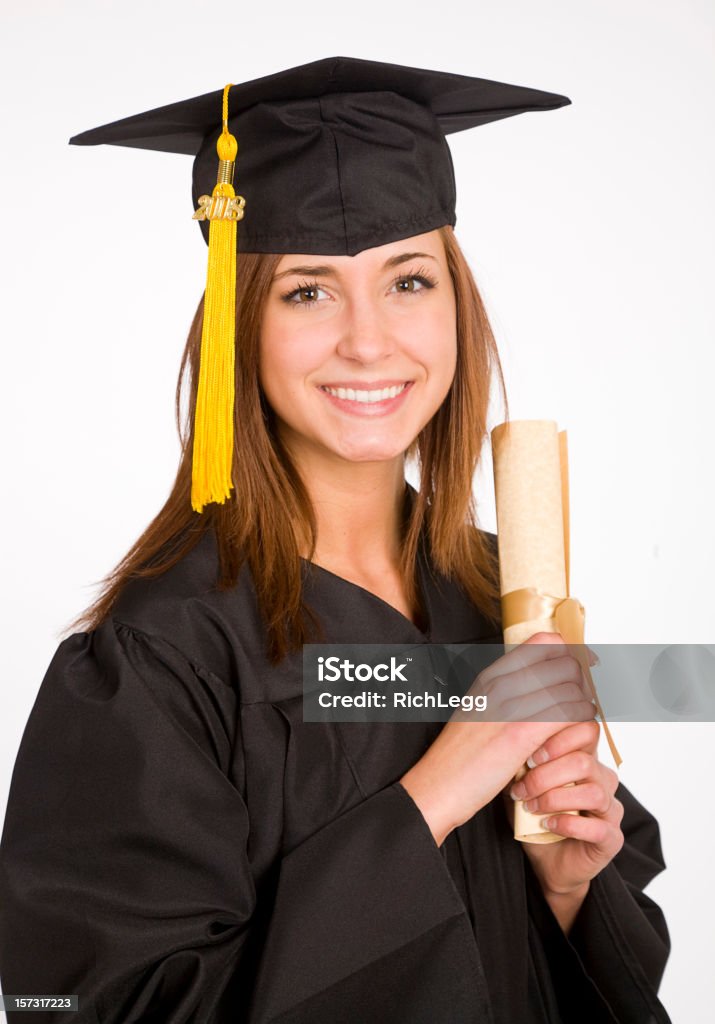 행복함 졸업 - 로열티 프리 갈색 머리 스톡 사진