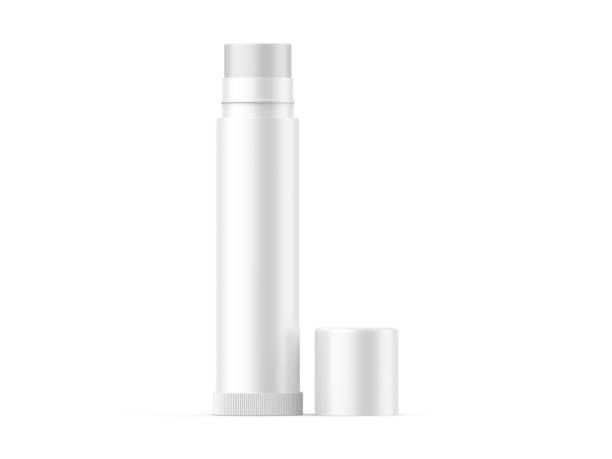 istock Lip balm container tubes with twist bottom mockup, 3d render illustration. 1573174691