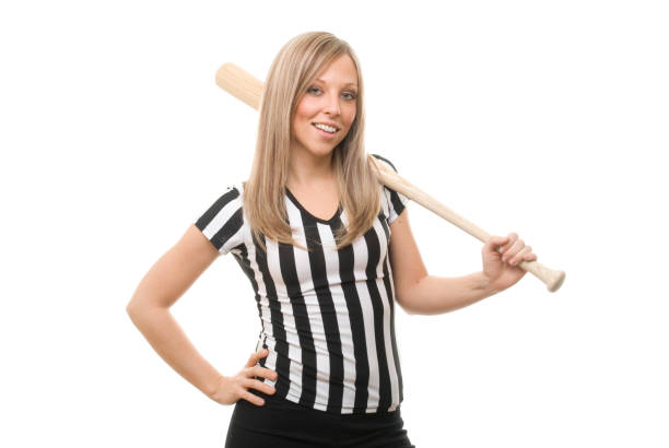 istock Sexy Referee Holding Baseball Bat 157317471