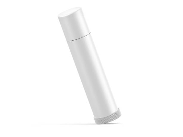 istock Lip balm container tubes with twist bottom mockup, 3d render illustration. 1573175724
