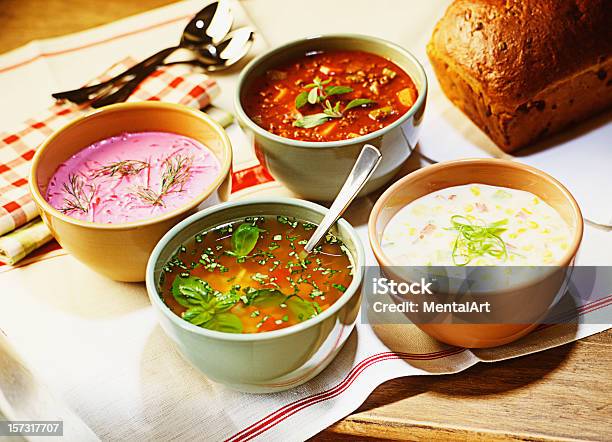 Holiday Soups Stock Photo - Download Image Now - Borscht, Bowl, Bread