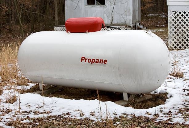 istock Propane Tank Outside in Winter 157317906