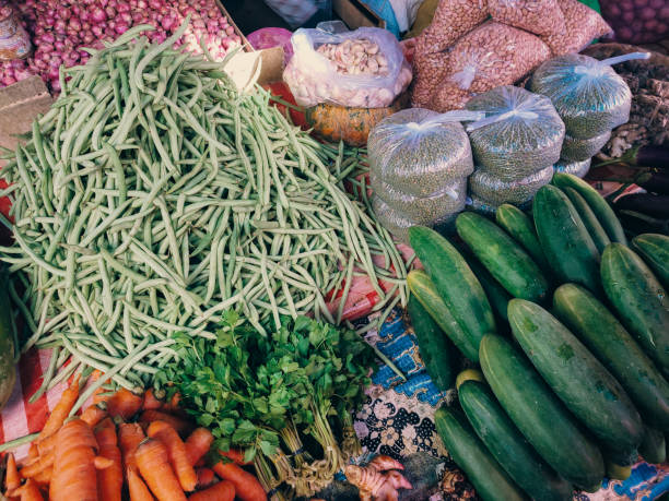 Fresh vegetables sold in traditional market