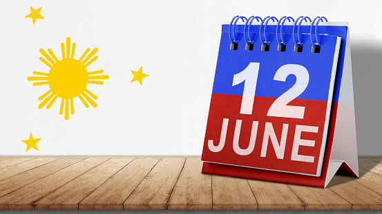 Calendar with Philippine flag color. Philippines Independence Day concept