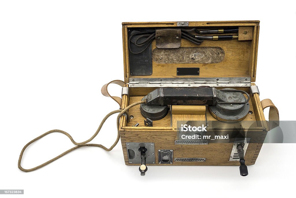Portatile magneto-Batteria di telefono locali - Foto stock royalty-free di Antico - Vecchio stile