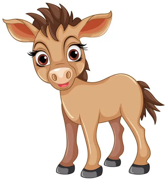 Vector illustration of Cute horse cartoon isolated