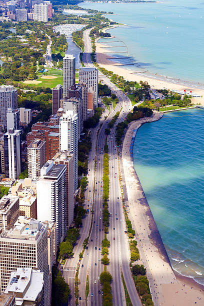 istock Chicago Lake Shore Drive Aerial View 157325275