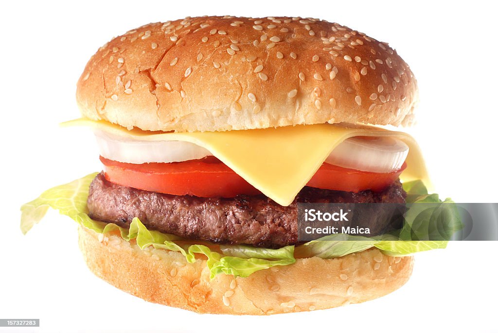 Hamburger - Zbiór zdjęć royalty-free (Białe tło)