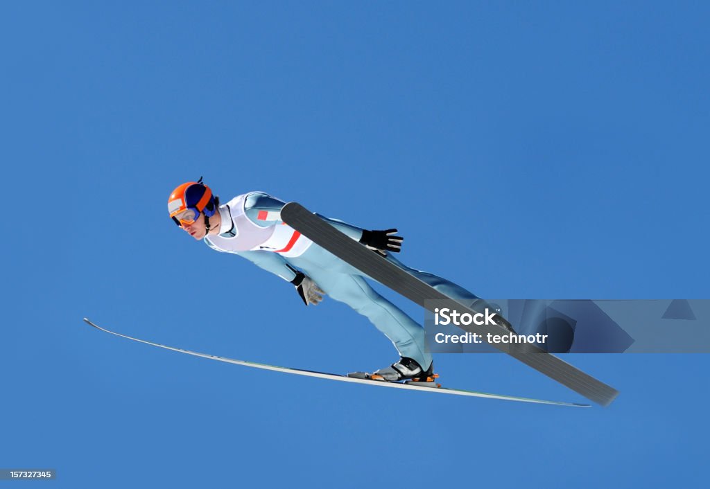 Salto con gli sci volante - Foto stock royalty-free di Salto con gli sci