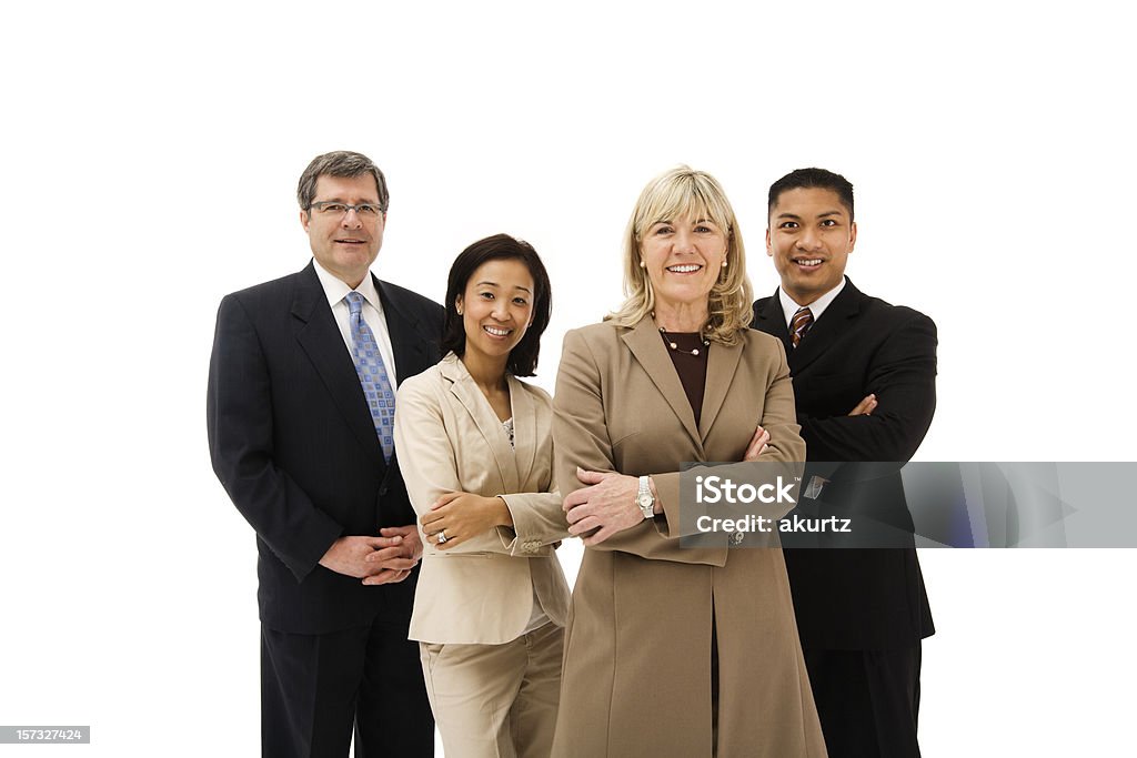 Smiling diverse executive business team  Four People Stock Photo