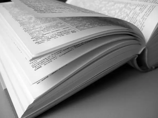 closeup of dictionary pages