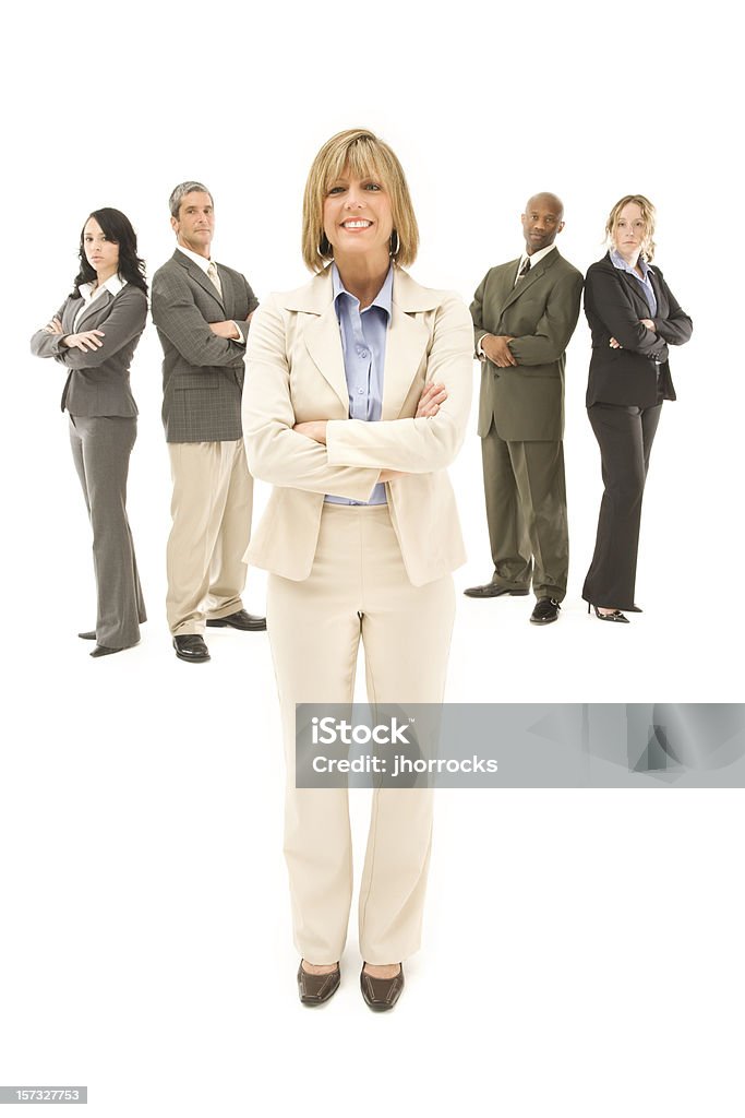 Zuversichtlich Executive und Ihr Team - Lizenzfrei Ganzkörperansicht Stock-Foto