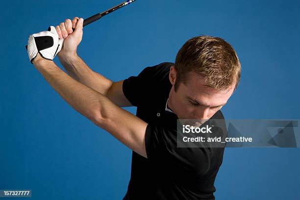 Golf Swing Stock Photo - Download Image Now - Golf Swing, Studio Shot, 30-39 Years