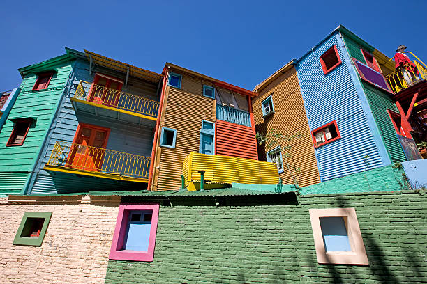 La Boca Caminito Buenos Aires La Boca, Caminito in Buenos Aires, Argentina. Typical colorful houses and facades in the famous district of Buenos Aires. la boca stock pictures, royalty-free photos & images