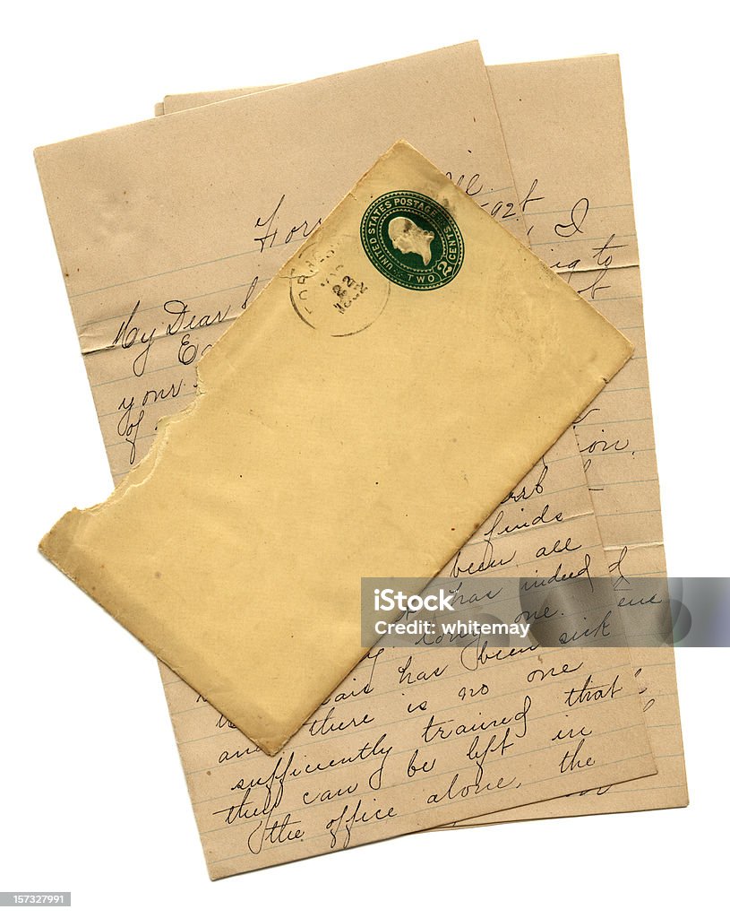 American carta y sobre 1892 - Foto de stock de Página libre de derechos