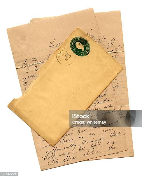 American Carta Y Sobre 1892 Foto de stock y más banco de imágenes de Página - Página, Sello postal, 1890-1899
