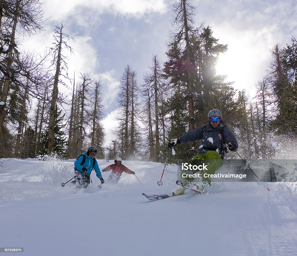Gruppo di sciatori na neve fresca - Royalty-free Adulto Foto de stock