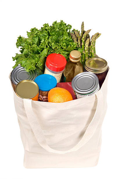 istock Groceries in a Canvas Bag 157328454