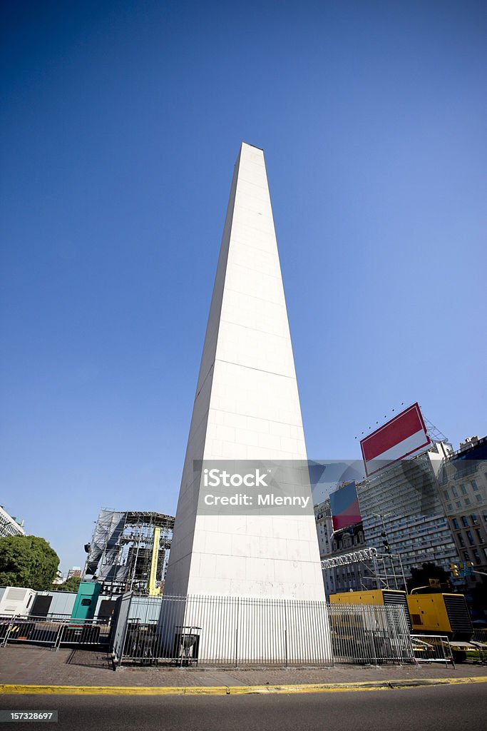 Obelisk Buenos Aires Argentina Obelisk of Buenos Aires, Spanish: Obelisco de Buenos Aires, is a modern monument placed at the heart of Buenos Aires, Argentina. It was built in May 1936 to commemorate the 400th anniversary of the first founding of the city, located in the center of the Plaza de la Republica. Architecture Stock Photo