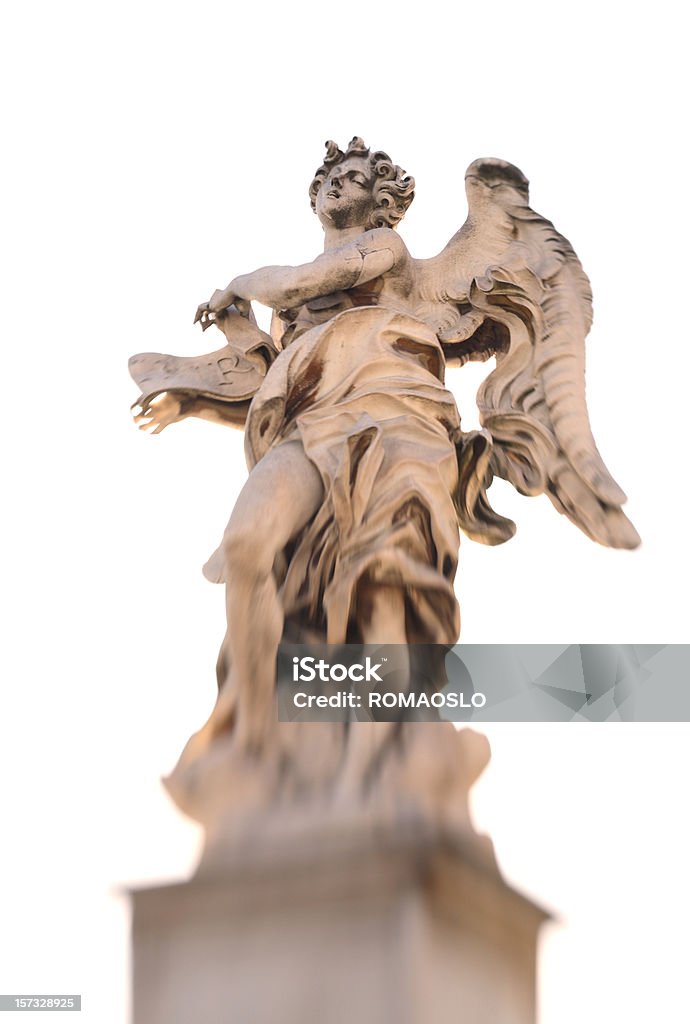 Angel na Ponte Sant'Angelo w Rzymie, Włochy - Zbiór zdjęć royalty-free (Anioł)