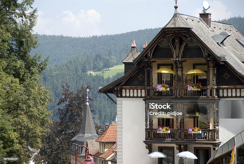 Varanda do hotel Triberg floresta negra Alemanha - Royalty-free Hotel Foto de stock