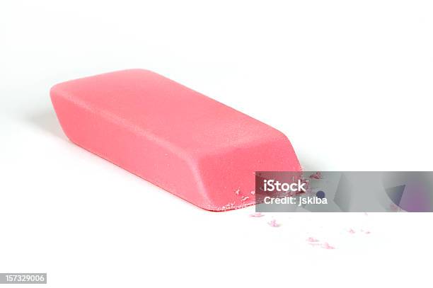 Pink Eraser First Mistake Stock Photo - Download Image Now - Eraser, Pink Color, Drawing - Activity