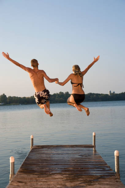 istock Jump in the lake. 157329047