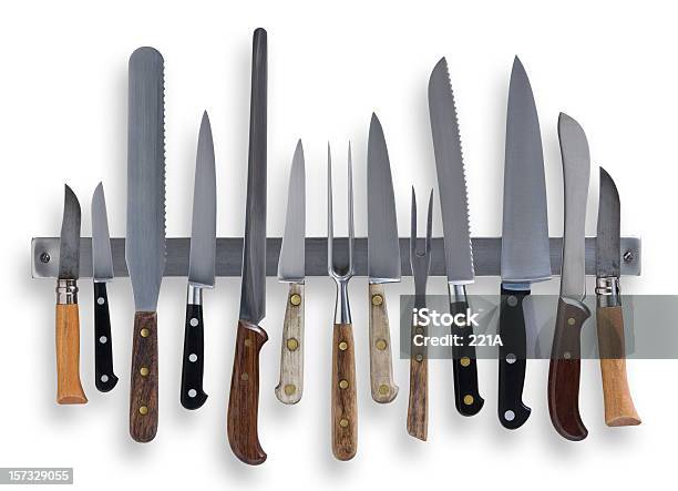 Küche Messer Auf Weiß Stockfoto und mehr Bilder von Küchenmesser - Küchenmesser, Magnet, Weißer Hintergrund