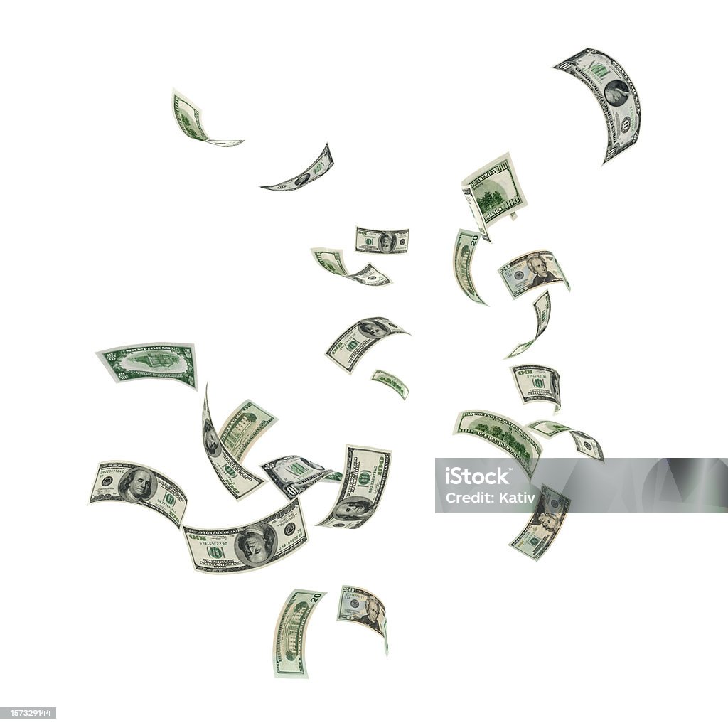 Деньги падающие - Стоковые фото Валюта роялти-фри