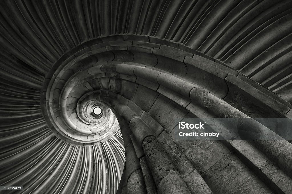 Snail Staircase  Black And White Stock Photo