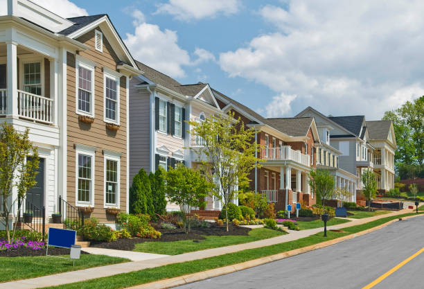 istock Street of New Luxury Home Construction 157329551