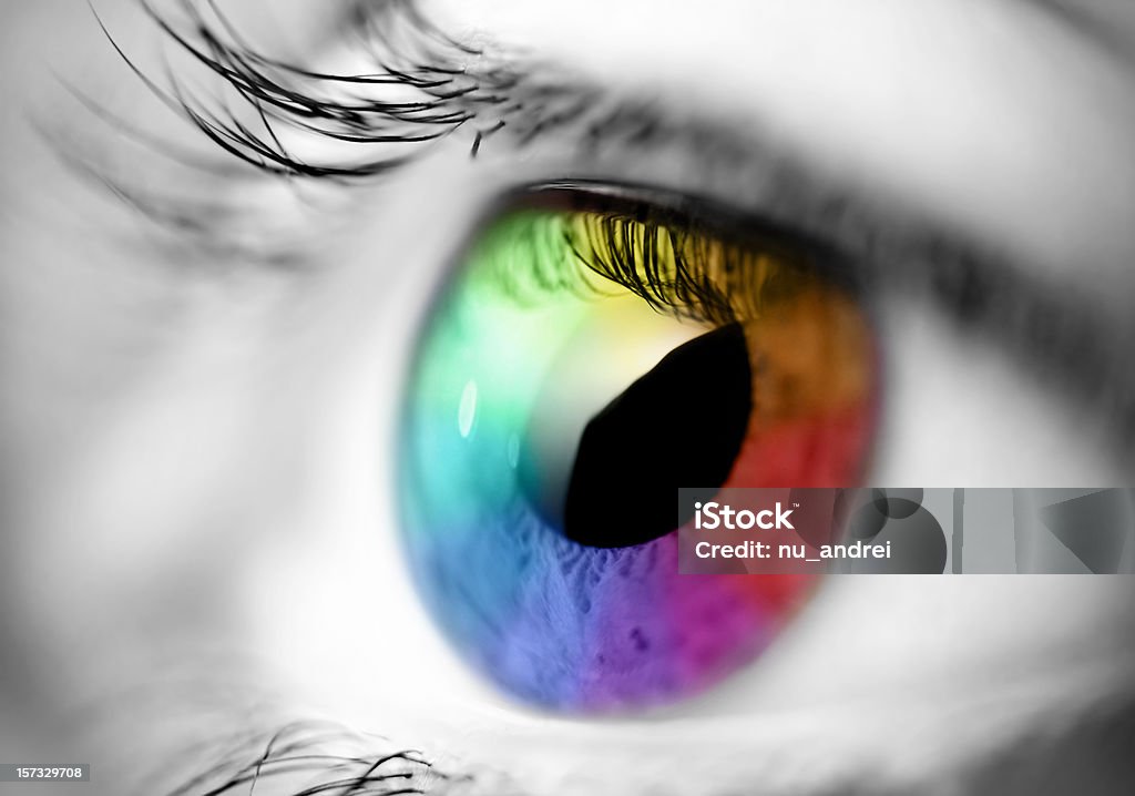 Разноцветный глаз Макро - Стоковые фото Спектр роялти-фри