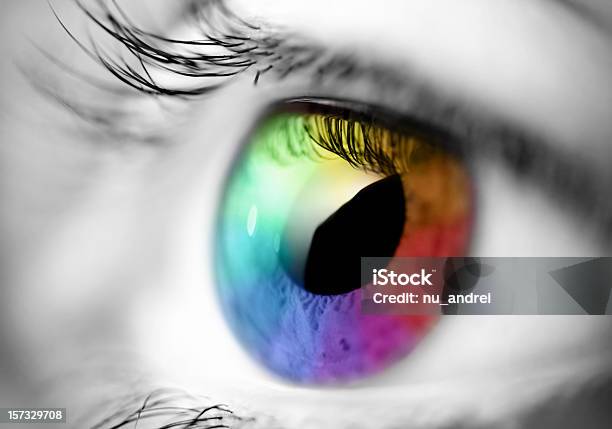 Разноцветный Глаз Макро — стоковые фотографии и другие картинки Спектр - Спектр, Цветное изображение, Абстрактный