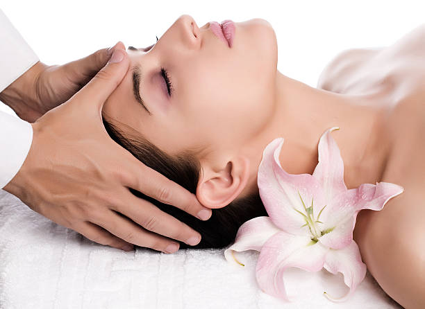 facial massage stock photo