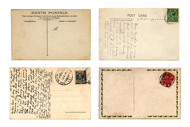 International postcards Four old postcards from different countries, two with messages. postmark photos stock pictures, royalty-free photos & images