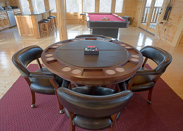 istock Card table in the game room 157329867