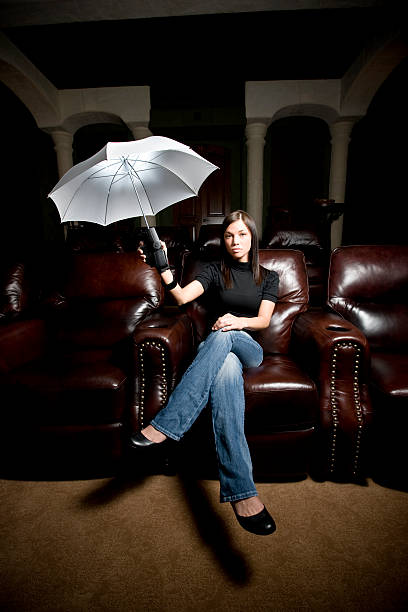 istock Luminous White Umbrella, Woman Portrait. 157329884