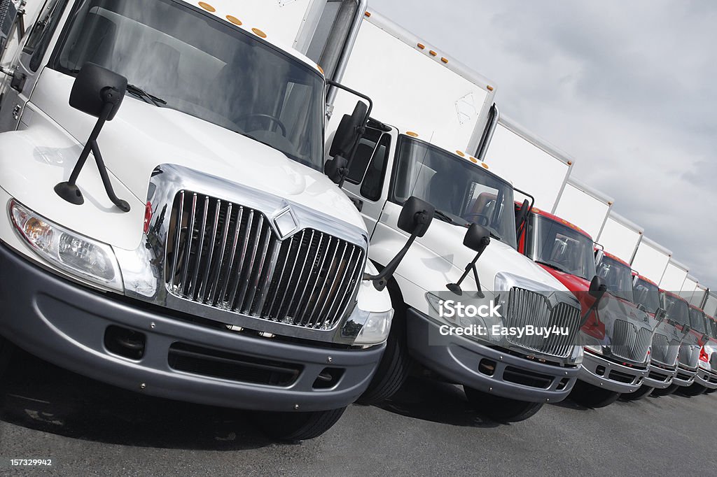 truck fleet delivery truck fleet. Check my transportation lightbox for more trucks. Color Image Stock Photo