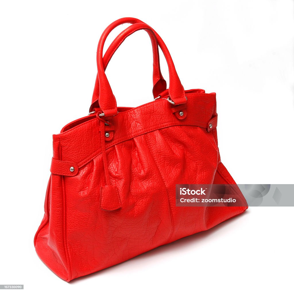 Bolsa vermelha em branco - Foto de stock de Acessório royalty-free