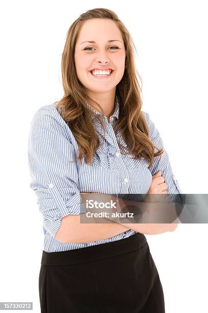 Mujer Joven Profesional Foto de stock y más banco de imágenes de Campus - Campus, Fondo blanco, 20-24 años