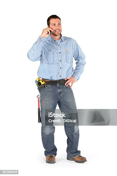 Contratista Serie De Foto de stock y más banco de imágenes de Trabajador de construcción - Trabajador de construcción, Contratista de obras, Usar el teléfono